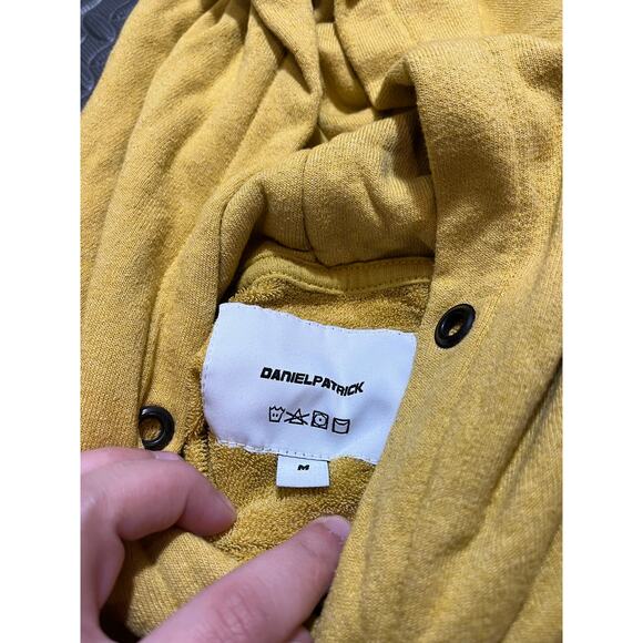 Daniel Patrick Loop Terry Standard Hoodie Mustard Yellow Medium Streetwear - Picture 3 of 6